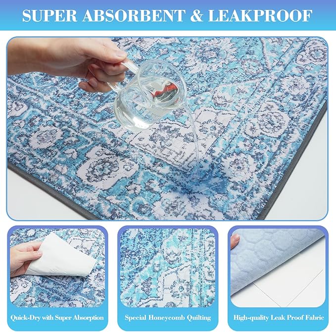 Thicken Washable Pee Pads for Dogs, Waterproof Reusable Pee Pads for Dogs，54"x72" Super Absorbent Leakproof Dog Pads, Non-Slip Potty Pads for Floor, Crate, Couch, Whelping Pads Pet Supplies
