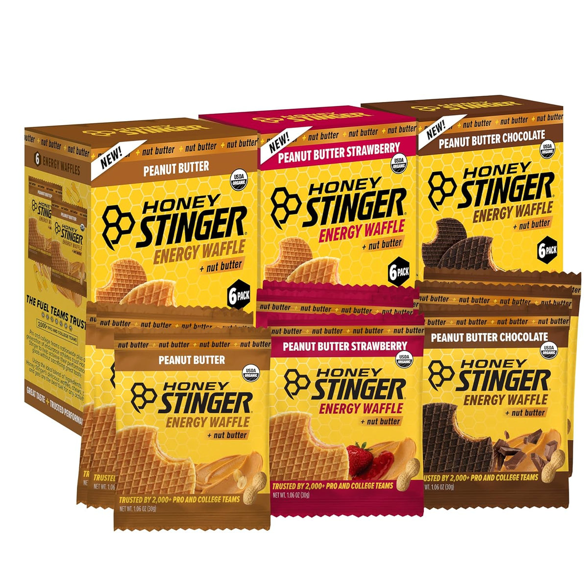Honey Stinger Organic Honey Waffle, Energy Stroopwafel for Exercise, Endurance and Performance, Sports Nutrition for Home & Gym, Pre & During Workout, 25.44 Ounces (Pack of 24)