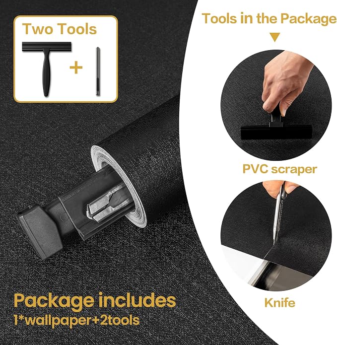 practicalWs Black Wallpaper Peel and Stick