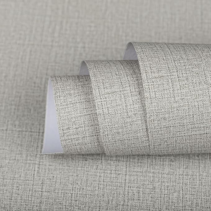 TANONE Contact Paper Peel and Stick, Grasscloth Wallpaper Adhesive Removable