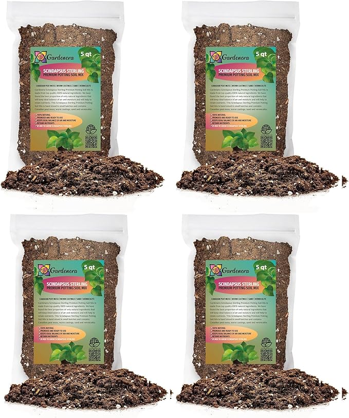 Gardenera Scindapsus Sterling Potting Mix - Unlock Robust Growth and Stunning Leaves with Our High-Performance Formula - 20 Quart