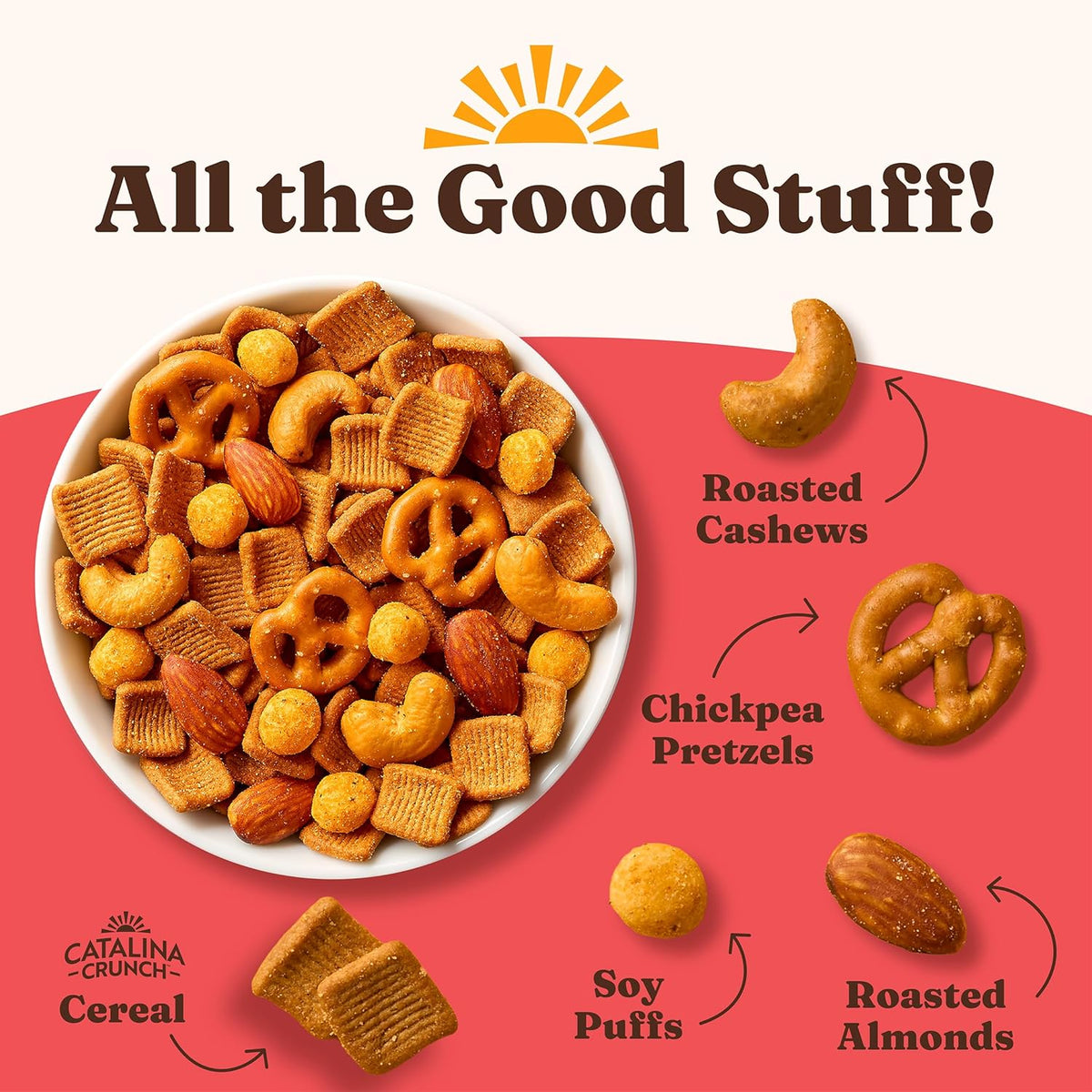 Catalina Crunch Protein Snack Mix - 10g Protein, 1g Sugar per Serving - Good Source of Fiber, Gluten Free - Spicy Kick, 5.25 Ounce Bag (Pack of 1) - Packaging May Vary
