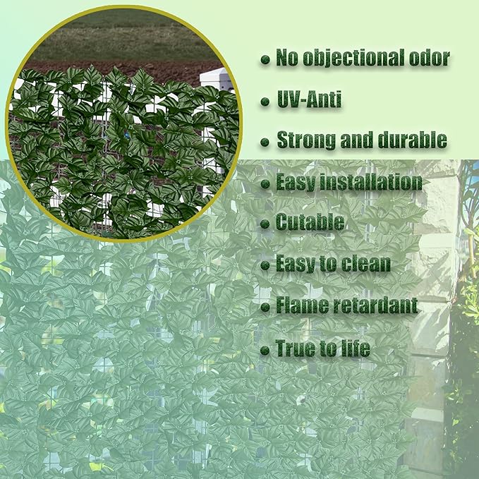 Artificial Ivy Privacy Fence Screen:120 "x 40" Anti-Ultraviolet Artificial