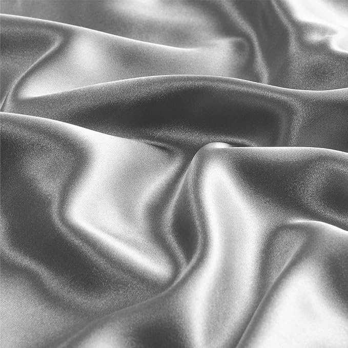 BEDELITE Satin Body Pillow Cover, Super Soft and Cooling Body Pillow Pillowcase for Hair and Skin, Breathable Silky Full Long Pillowcase Cover(20"x54", Grey)