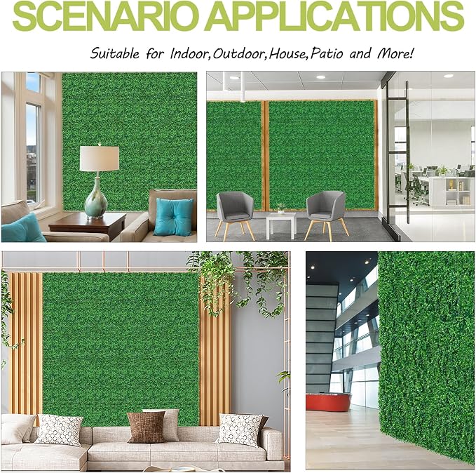 AOKIE 10"X10" Artificial Grass Wall, Party Garden Fence Decor