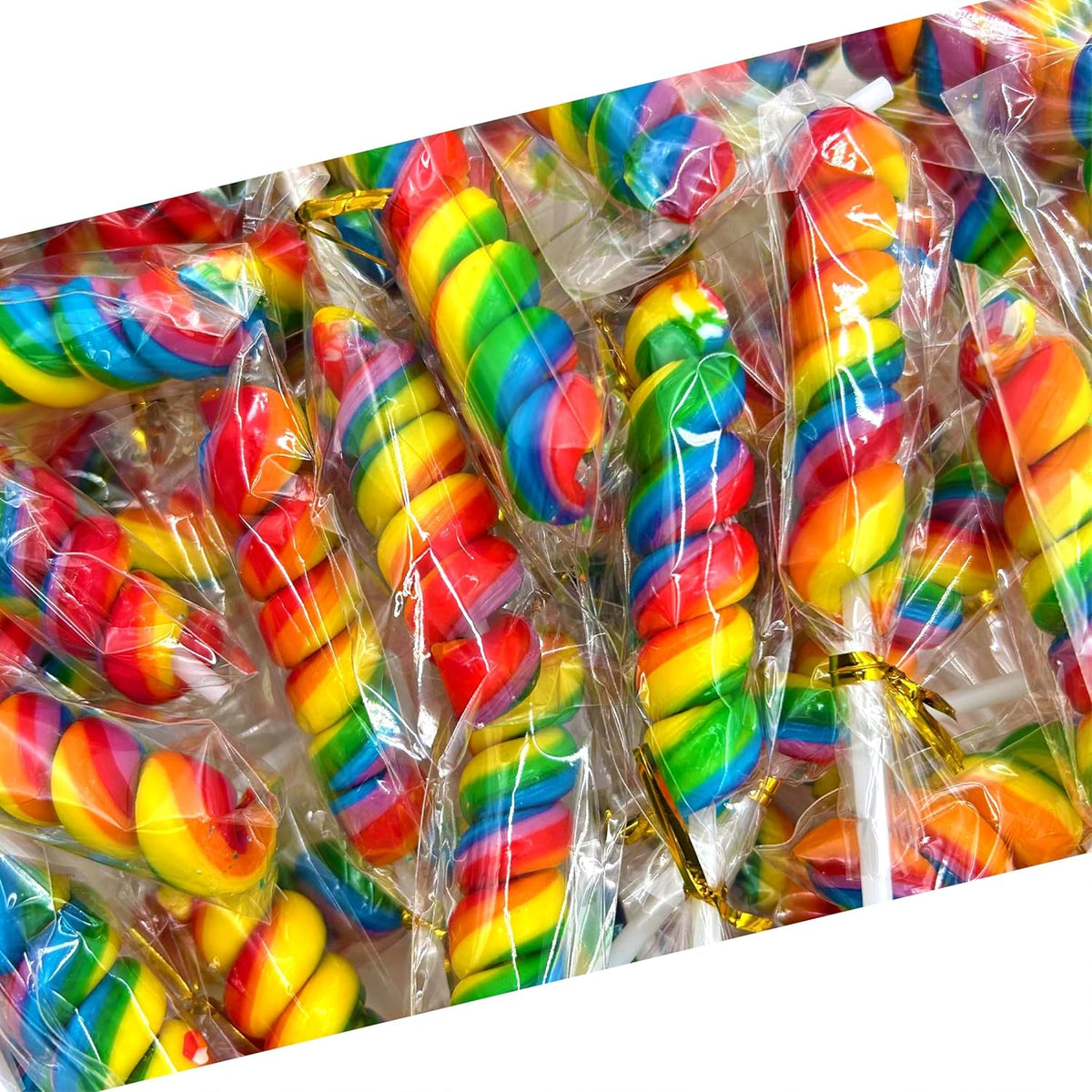 Rainbow Swirl Lollipops | 30 Count Jar | Rainbow Lollipops Individually Wrapped | Twisty Suckers Party Favors | Tutti-Frutti Party Candy for Buffets and Gifting