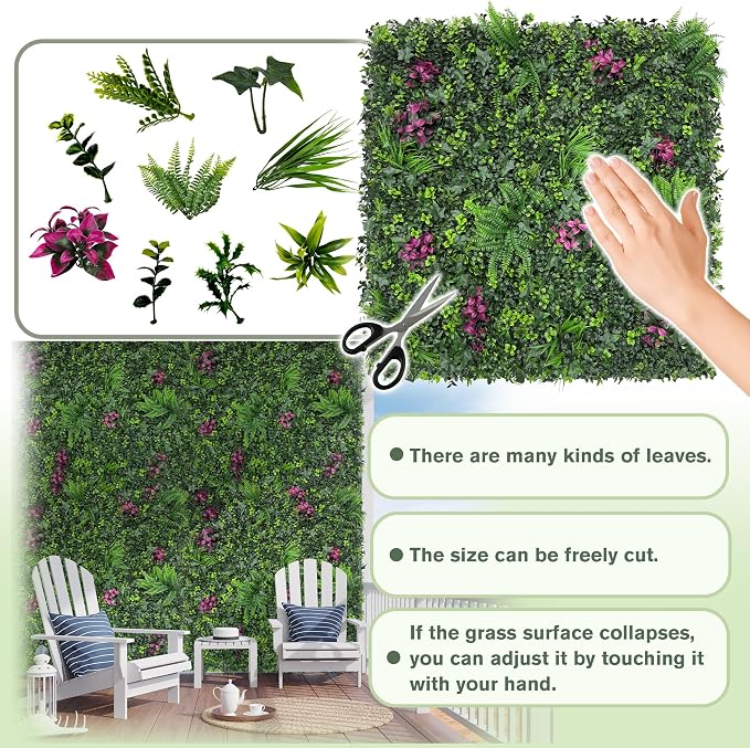 Greenery Grass Wall Boxwood Plant Roll: 48"x128"