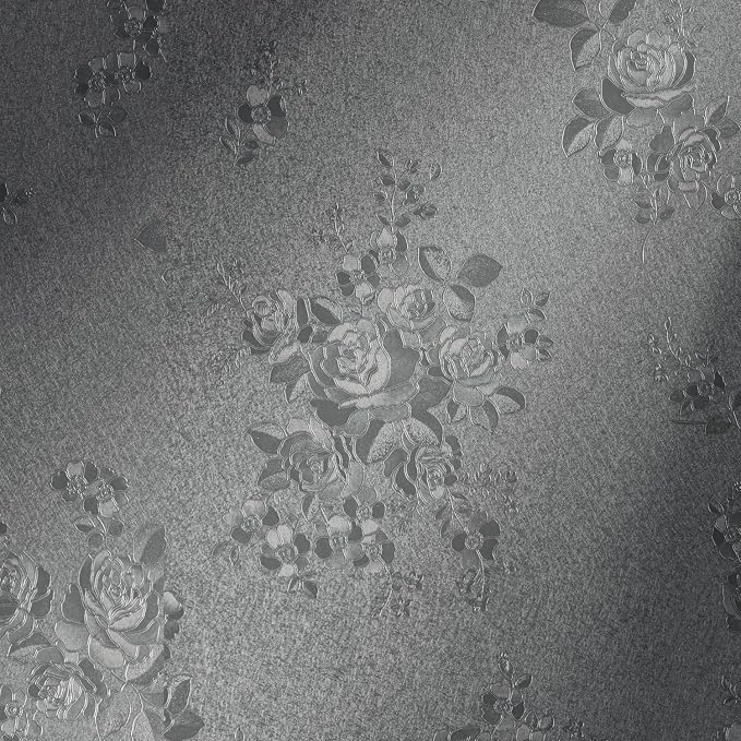 Erfoni 197"x17.7" Gray Peel and Stick Wallpaper Thicken Flower Embossed