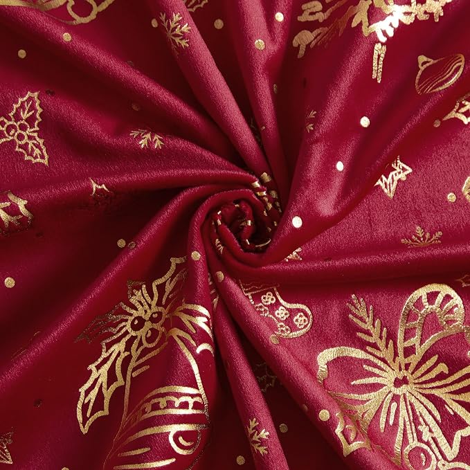 NICETOWN Red Velvet Curtains 96 inches Long