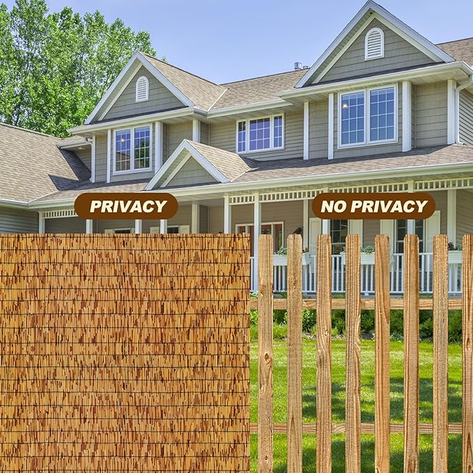 Reed Fencing Rolls, Patio Privacy Screen 5 Feet High, Decorative Bamboo Fence