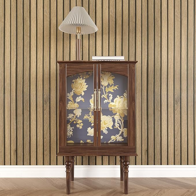VEELIKE Slat Wood Contact Paper Wood Peel and Stick Wallpaper