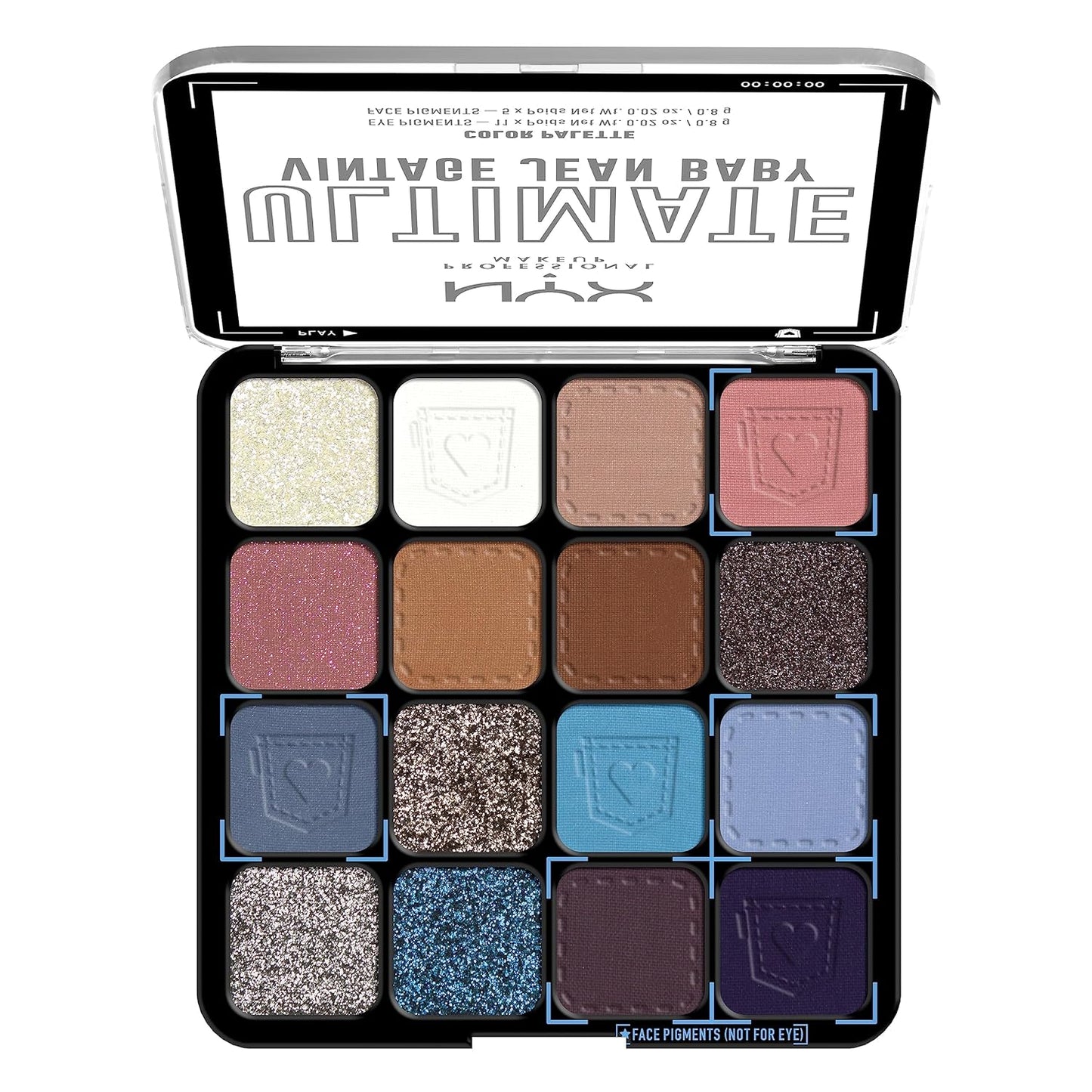NYX PROFESSIONAL MAKEUP, Ultimate Shadow Palette, Eyeshadow Palette - Vintage Jean Baby