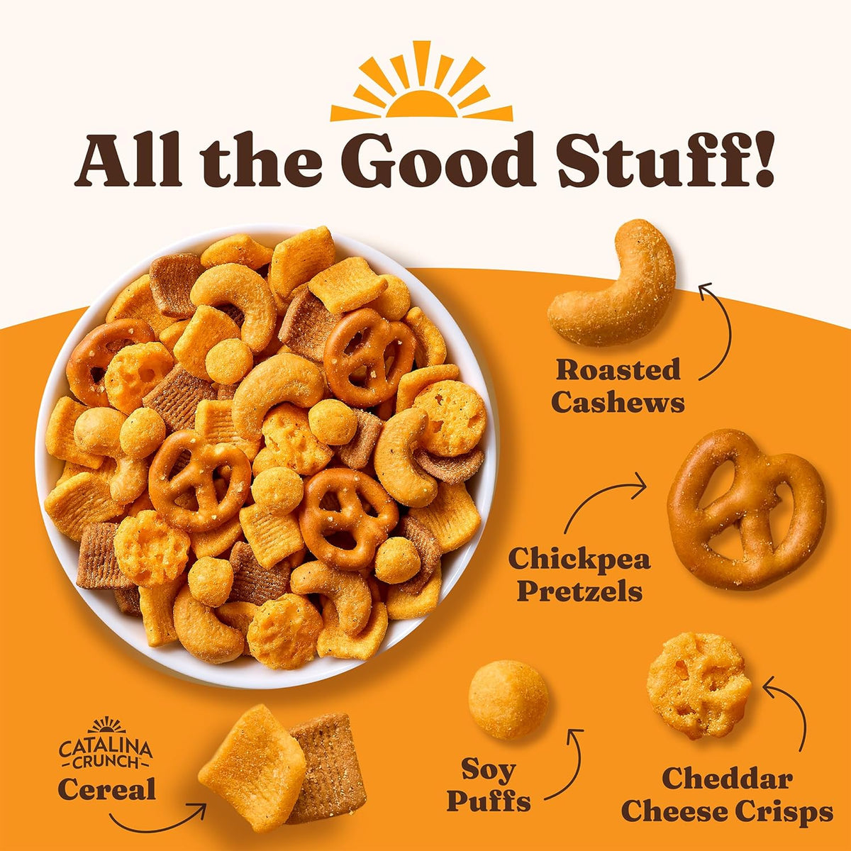 Catalina Crunch Protein Snack Mix with Cheese Crisps - 10g Protein, 2g Sugar per Serving - Good Source of Fiber, Gluten Free - Cheddar, 5.25 Ounce Bag (Pack of 1) - Packaging May Vary