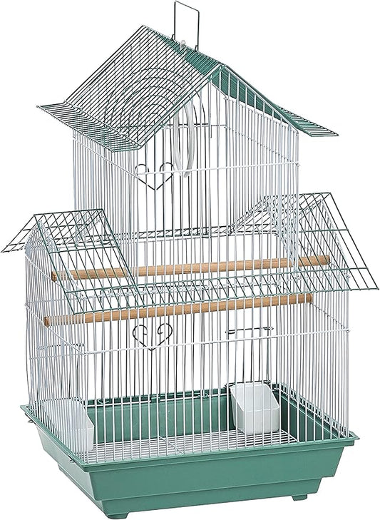 Prevue Hendryx SP1720-4 Shanghai Parakeet Cage, Green and White