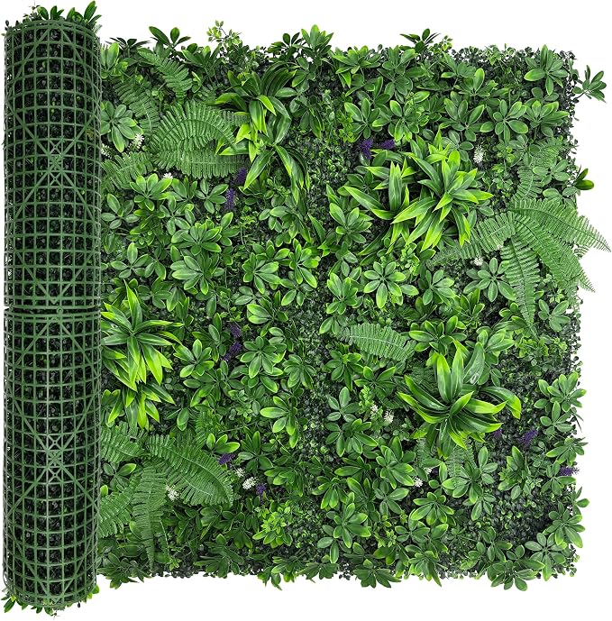 Artificial Green Boxwood Grass Wall Roll: 40"x120" UV Protected Ivy Privacy