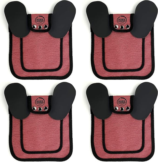 DOWN UNDER OUTDOORS 4 Pack Medium-Large Saddles with Adjustable Straps, Poultry Saver, Protector, Apron, Supplies, Care Products (Burgundy)