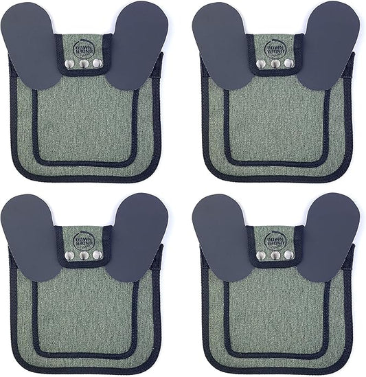 DOWN UNDER OUTDOORS 4 Pack Medium-Large Saddles with Adjustable Straps, Poultry Saver, Protector, Apron, Supplies, Care Products (Green)