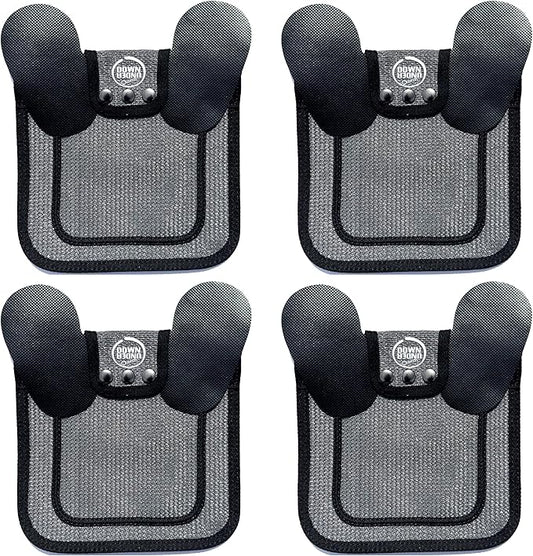 DOWN UNDER OUTDOORS 4 Pack Medium-Large Saddles with Adjustable Straps, Poultry Saver, Protector, Apron, Supplies, Care Products (Grey Mesh)…