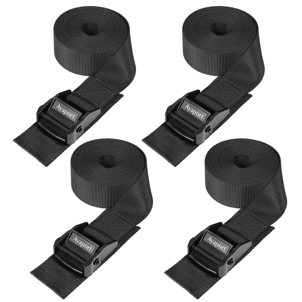 Ayaport 1.5in x 8ft Cam Buckle Tie Down Straps – 4 Pack