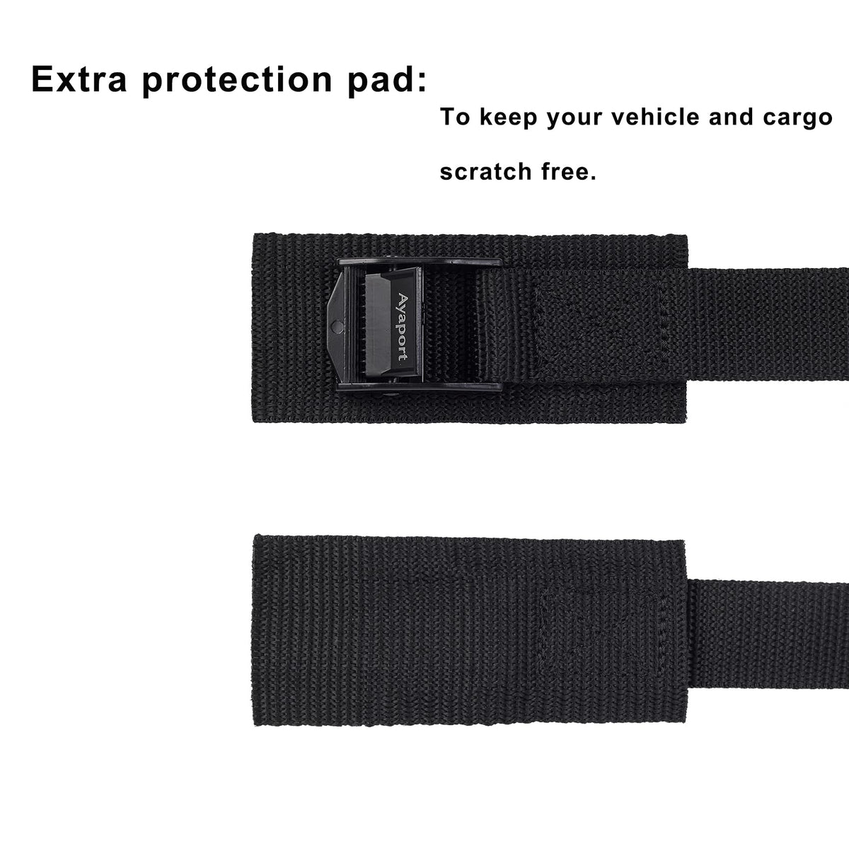 Ayaport Lashing Straps with Buckles – 4 Pack, 16 ft Cam Buckle Tie Down Straps, Black