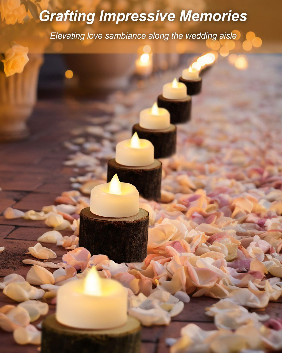 BEICHI Flameless Tea Lights – 100 Pack Warm White LED Candles for Weddings & Home