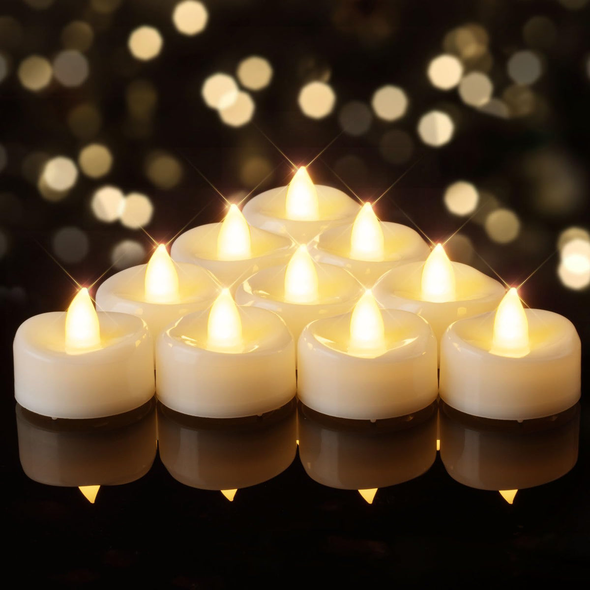 BEICHI Flameless Tea Lights – 100 Pack Warm White LED Candles for Weddings & Home