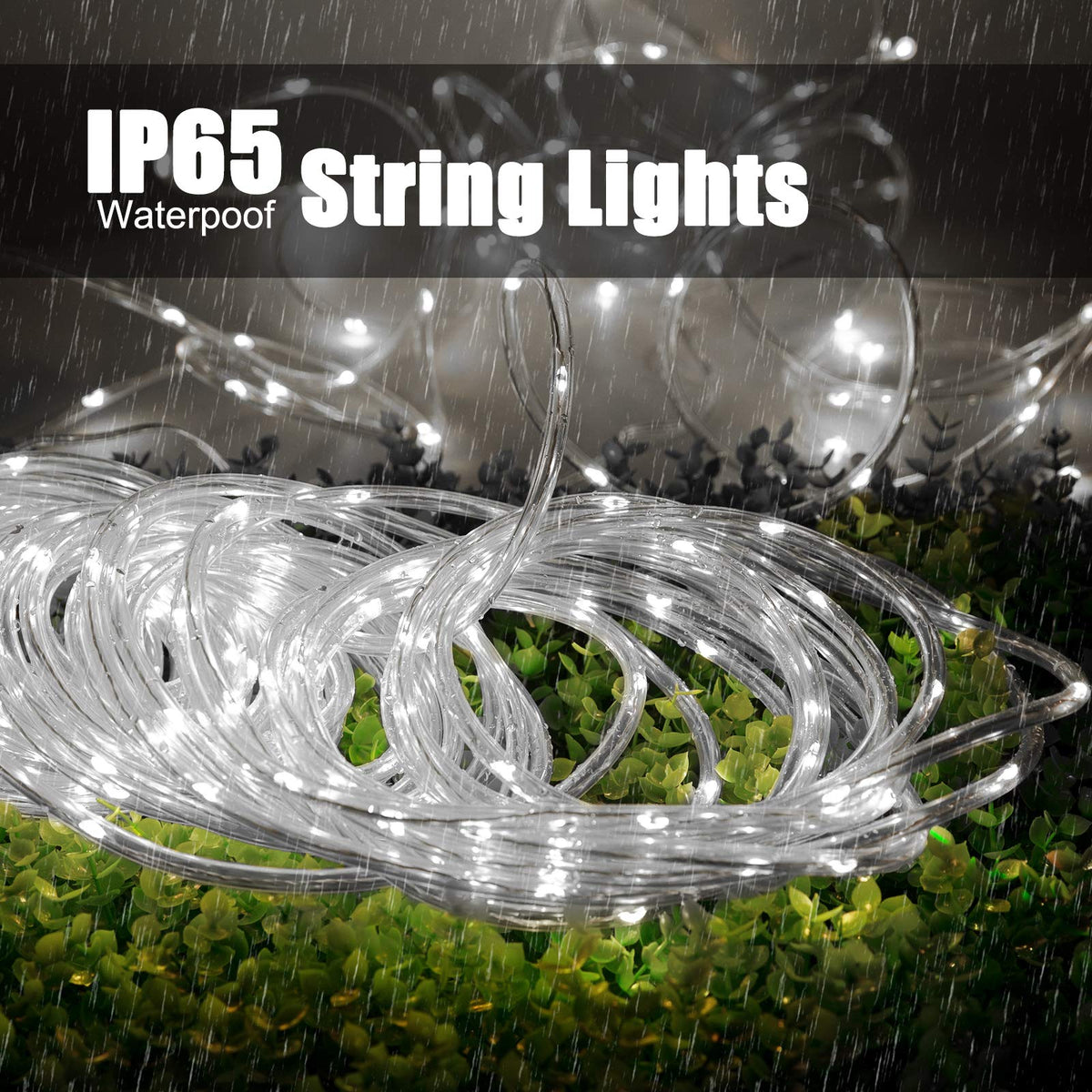 Brightown Solar Rope Lights 72ft – 200 LEDs, 8 Modes, Waterproof Copper Wire Outdoor Lights