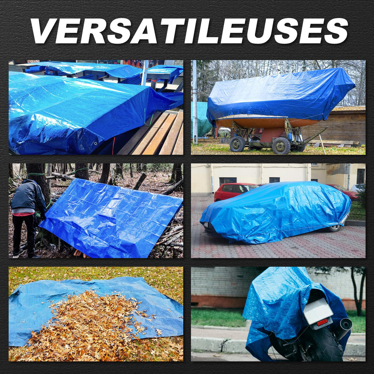 BSRHOME Tarps Waterproof 8x10 ft – 2 Pack, Heavy-Duty Green Tarp with Aluminum Grommets