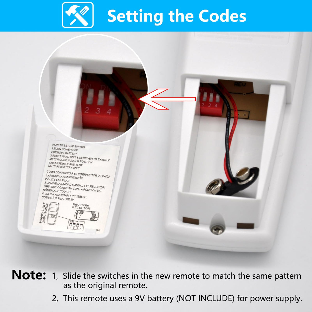 CENMING Replacement Remote for Hampton Bay Hunter Ceiling Fans – 303.9MHz, Reverse Light Dimmer, Wall Mount (Remote Only)