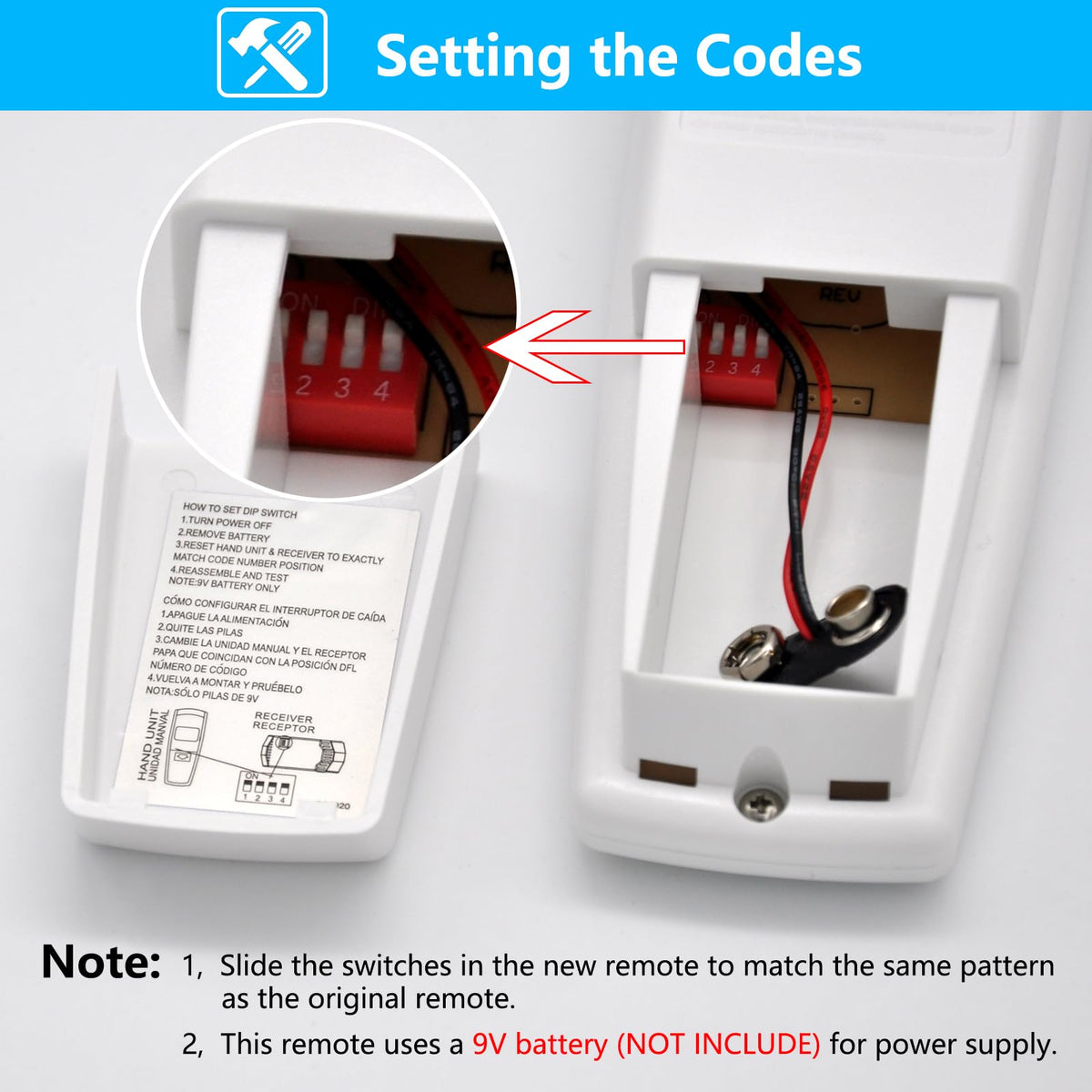 CENMING Replacement Remote for Hampton Bay UC7078T/UC7083T Fans – Up/Down Light, 3-Speed (Remote Only)