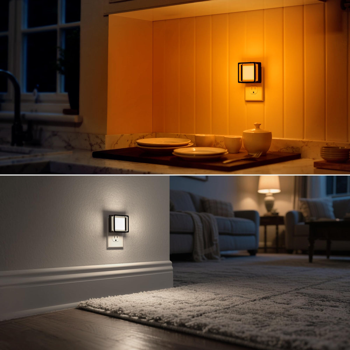 DORESshop LED Night Light 2-Pack with Dusk-to-Dawn Sensor, Dimmable 0-60lm, 3CCT – Plug-in Wall Lights