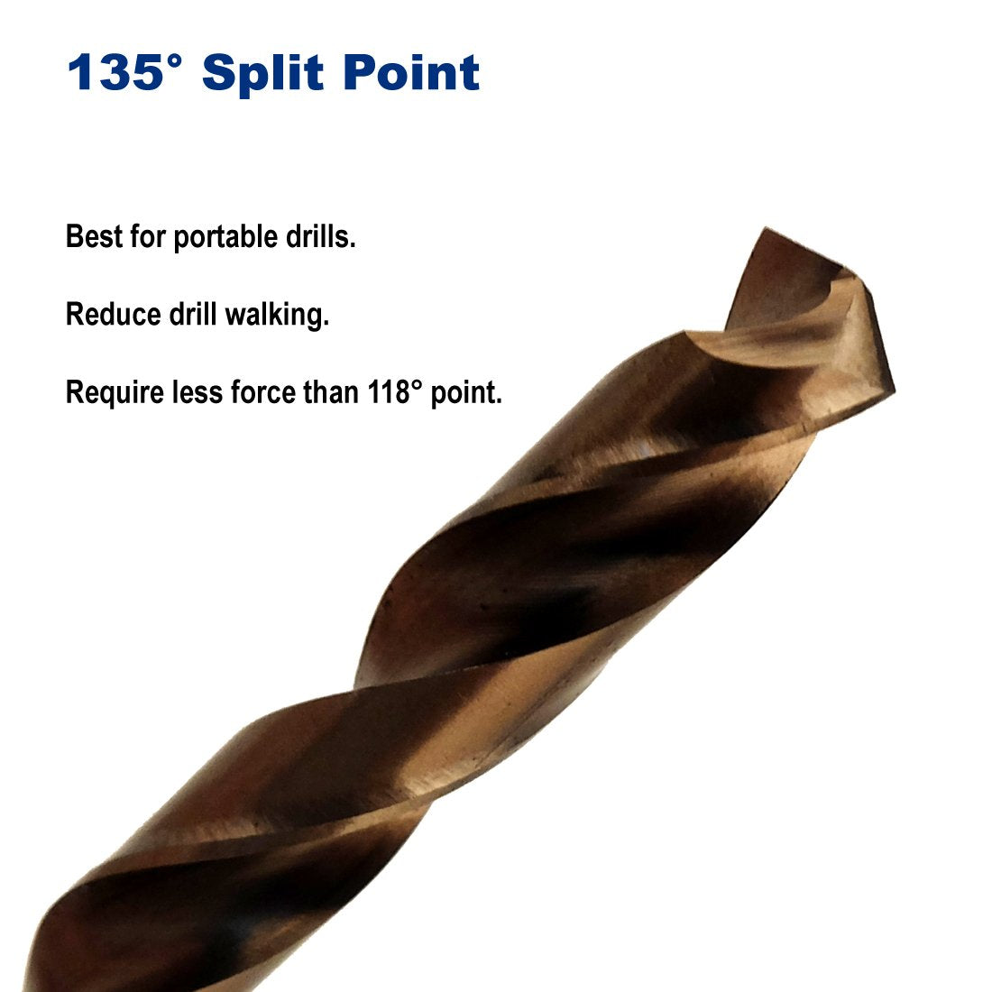 Drill Hulk 9/32-Inch Cobalt Drill Bits – M35, Jobber Length, Pack of 6