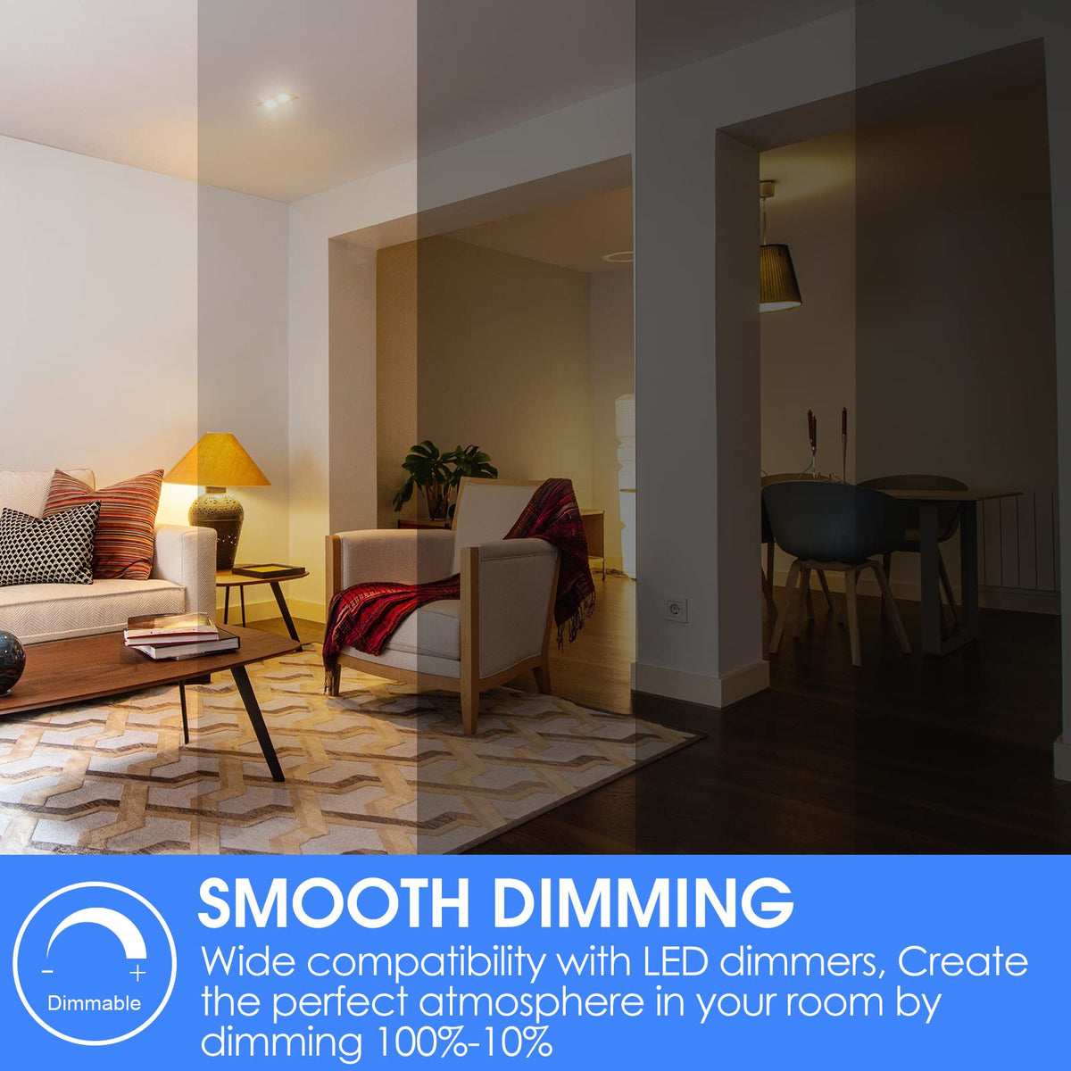 E Energetic Lighting Dimmable LED Bulbs – 60W Equivalent, 5000K Daylight, 8W, 800 Lumens, ETL Listed, 12 Pack