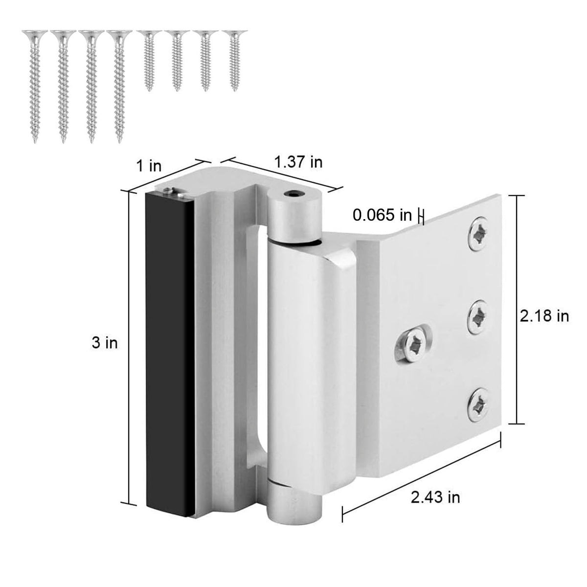 EverPlus Home Security Door Lock – 2-Pack Childproof Reinforcement, 3-Inch Stop, 800 lbs Withstand, For Top Front Inward Swinging Doors