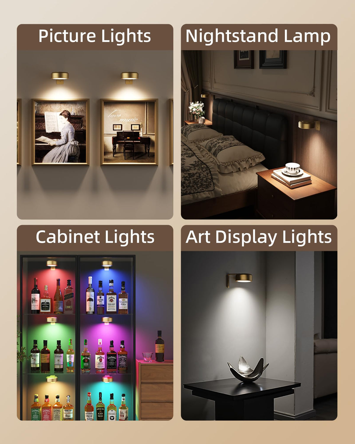 EZVALO Picture Lights for Wall – 3 Color Temps, 12 RGB, 2000mAh, 3-Pack