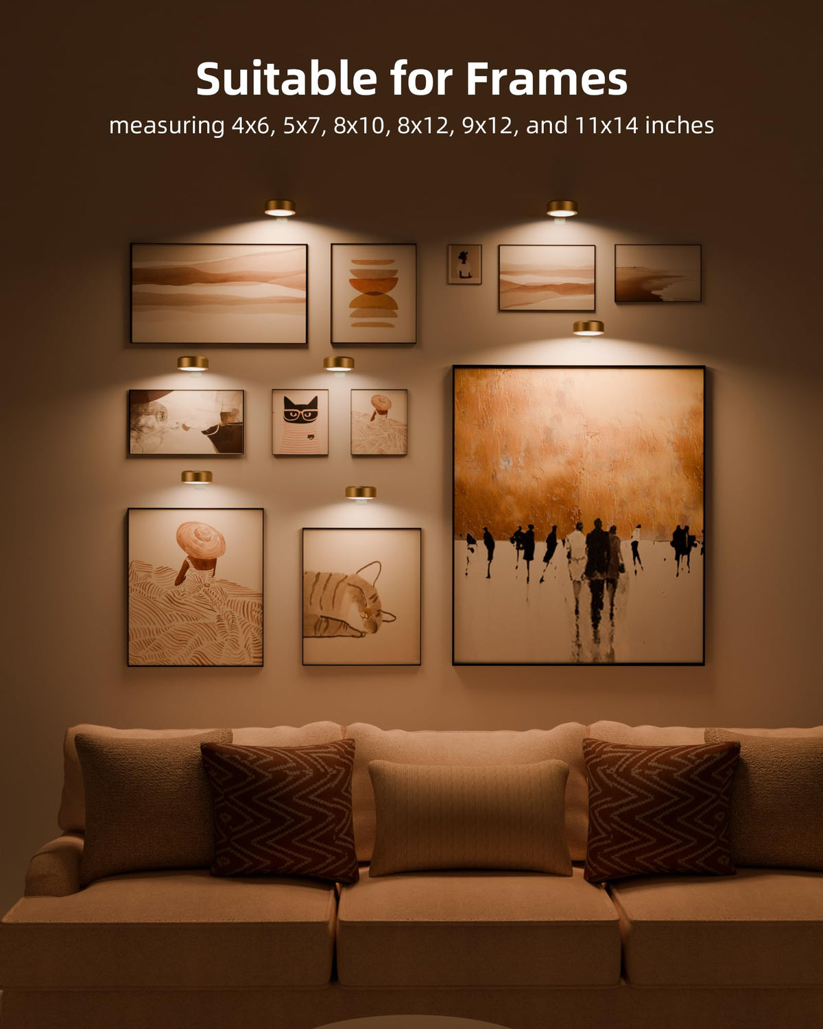EZVALO Picture Lights for Wall – 3 Color Temps, 12 RGB, 2000mAh, 3-Pack
