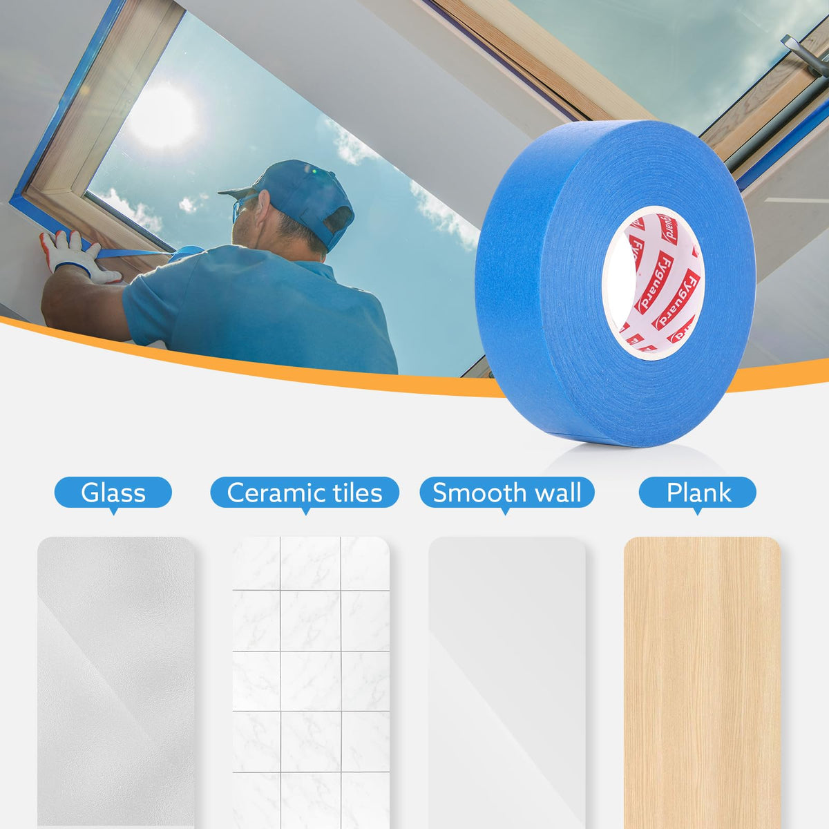 Fyguard 5 Rolls Blue Painter's Tape, 2in Wide – 275 Yards Multi-Surface Masking Tape