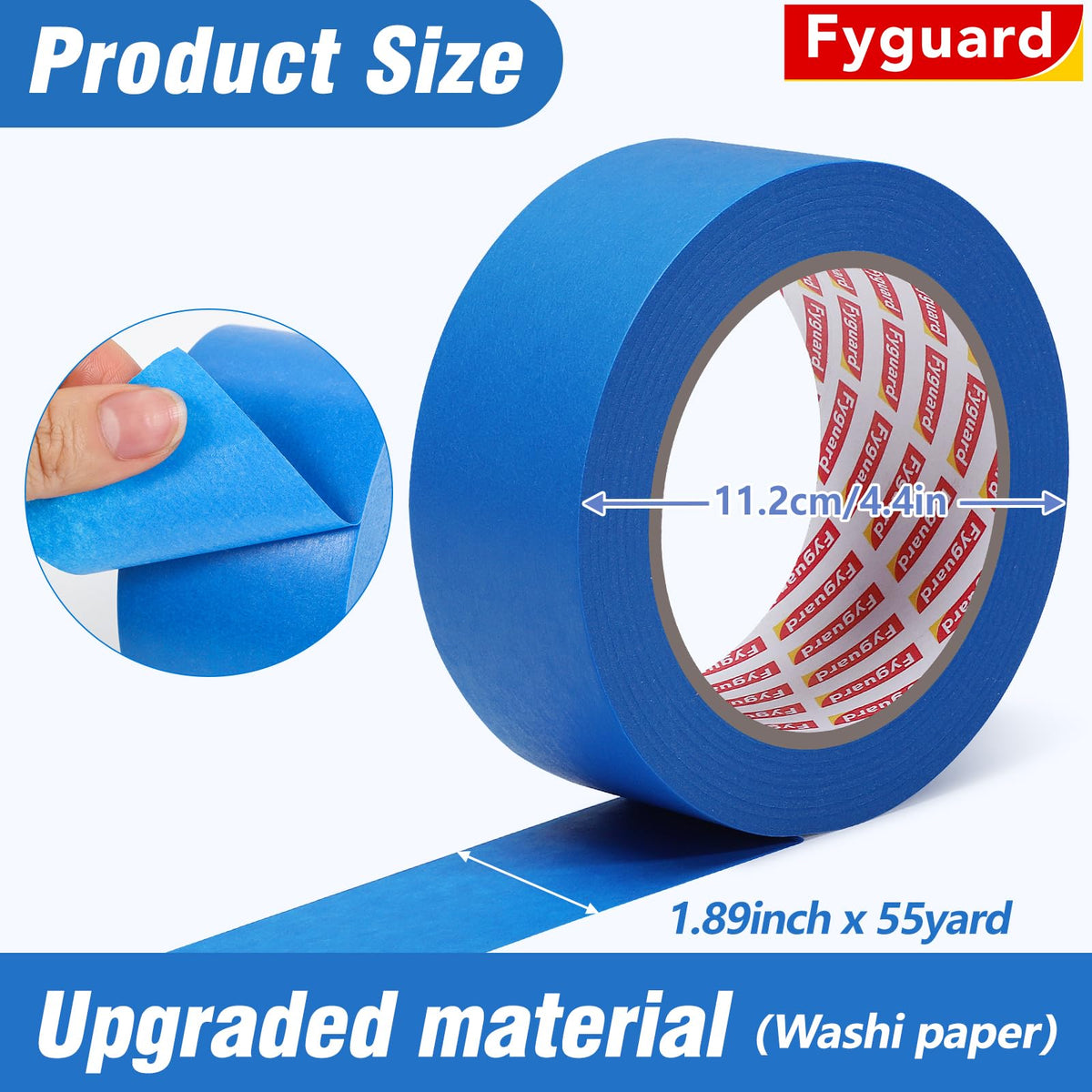 Fyguard 5 Rolls Blue Painter's Tape, 2in Wide – 275 Yards Multi-Surface Masking Tape