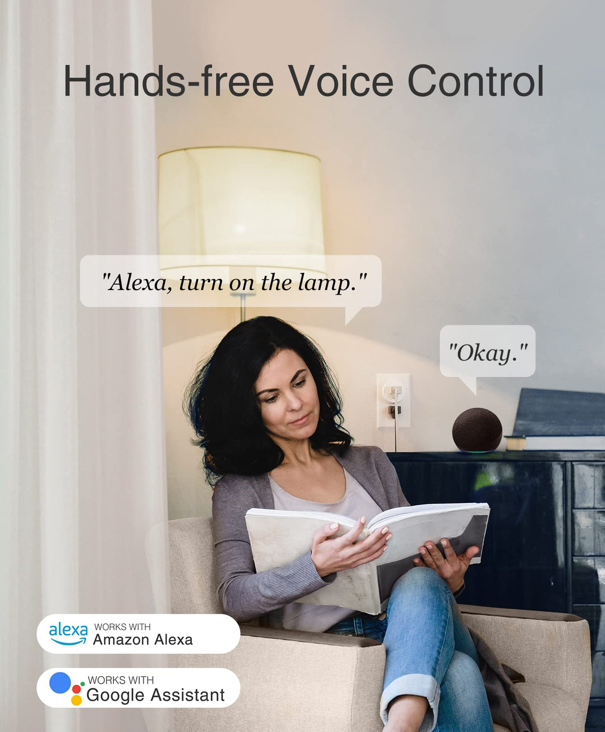 GHome Smart Plug Mini – WiFi Smart Outlet with Alexa & Google Home, 2.4GHz WiFi, App Control, No Hub Required, ETL/FCC Listed