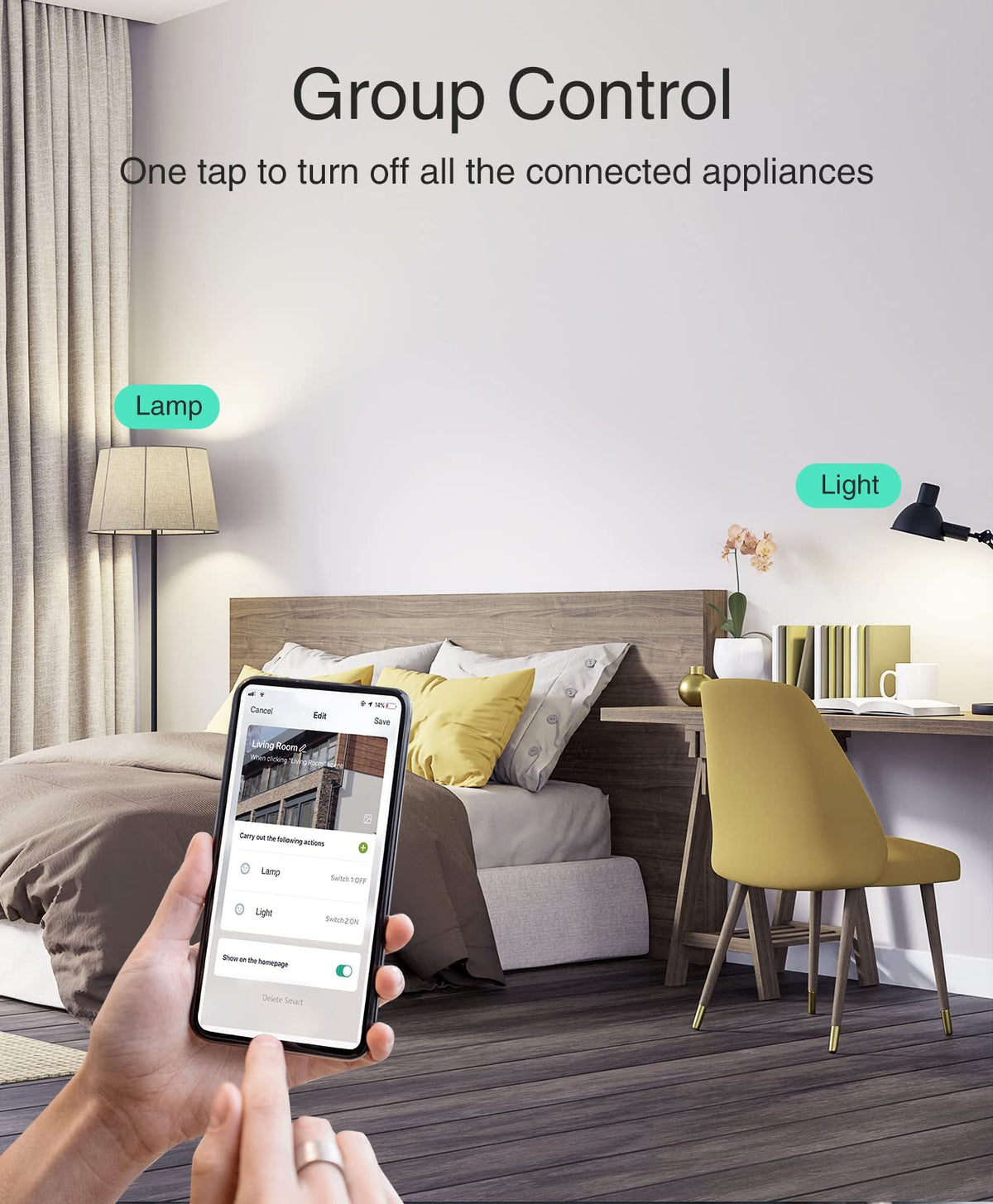 GHome Smart Plug Mini – WiFi Smart Outlet with Alexa & Google Home, 2.4GHz WiFi, App Control, No Hub Required, ETL/FCC Listed