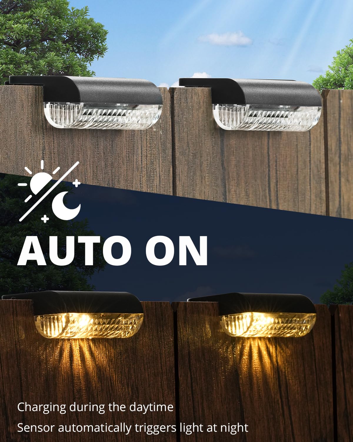 Herzila Solar Step Lights Outdoor – 12-Pack, 3000K Warm White, Auto Dusk-to-Dawn