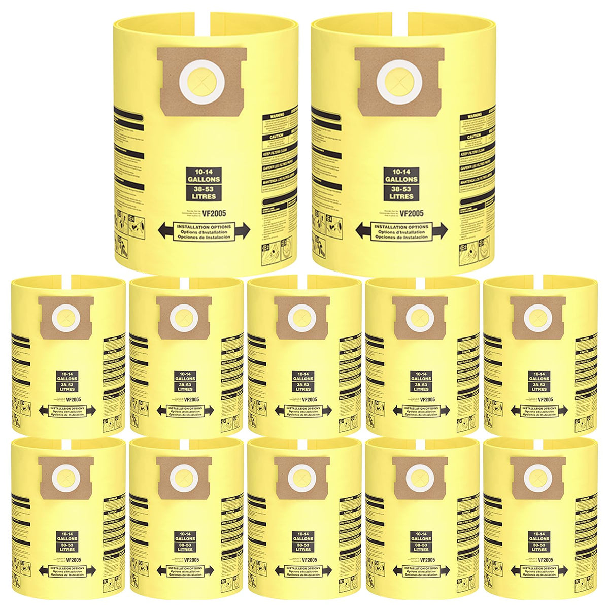 Isinlive 10-14 Gallon Vacuum Bags – 10-Pack, Type F & I Compatible