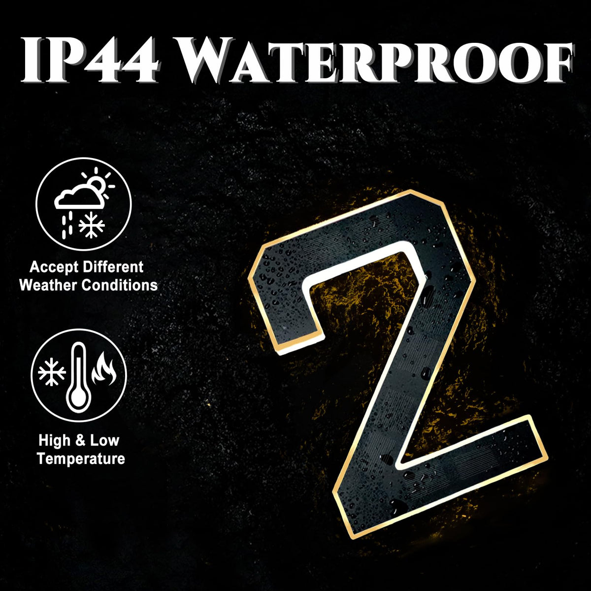 ISUNMEA 9-Inch Solar Lighted House Numbers – Waterproof LED Address Sign