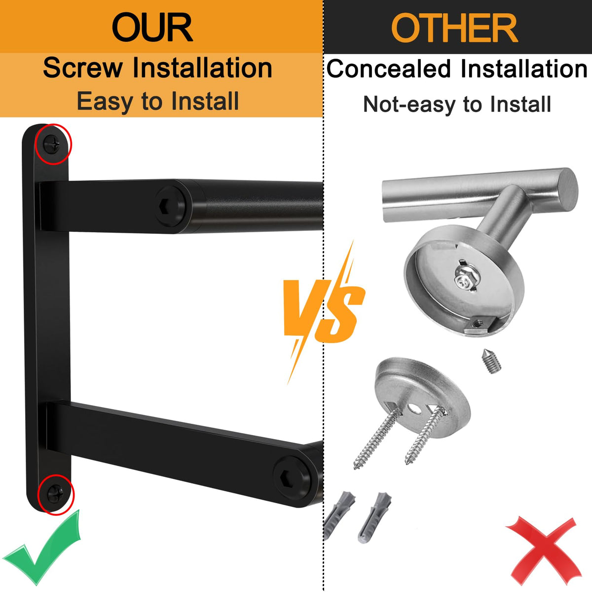 JIAPAIDUO Double Towel Bar – 24-Inch Matte Black Wall Mount, Stainless Steel