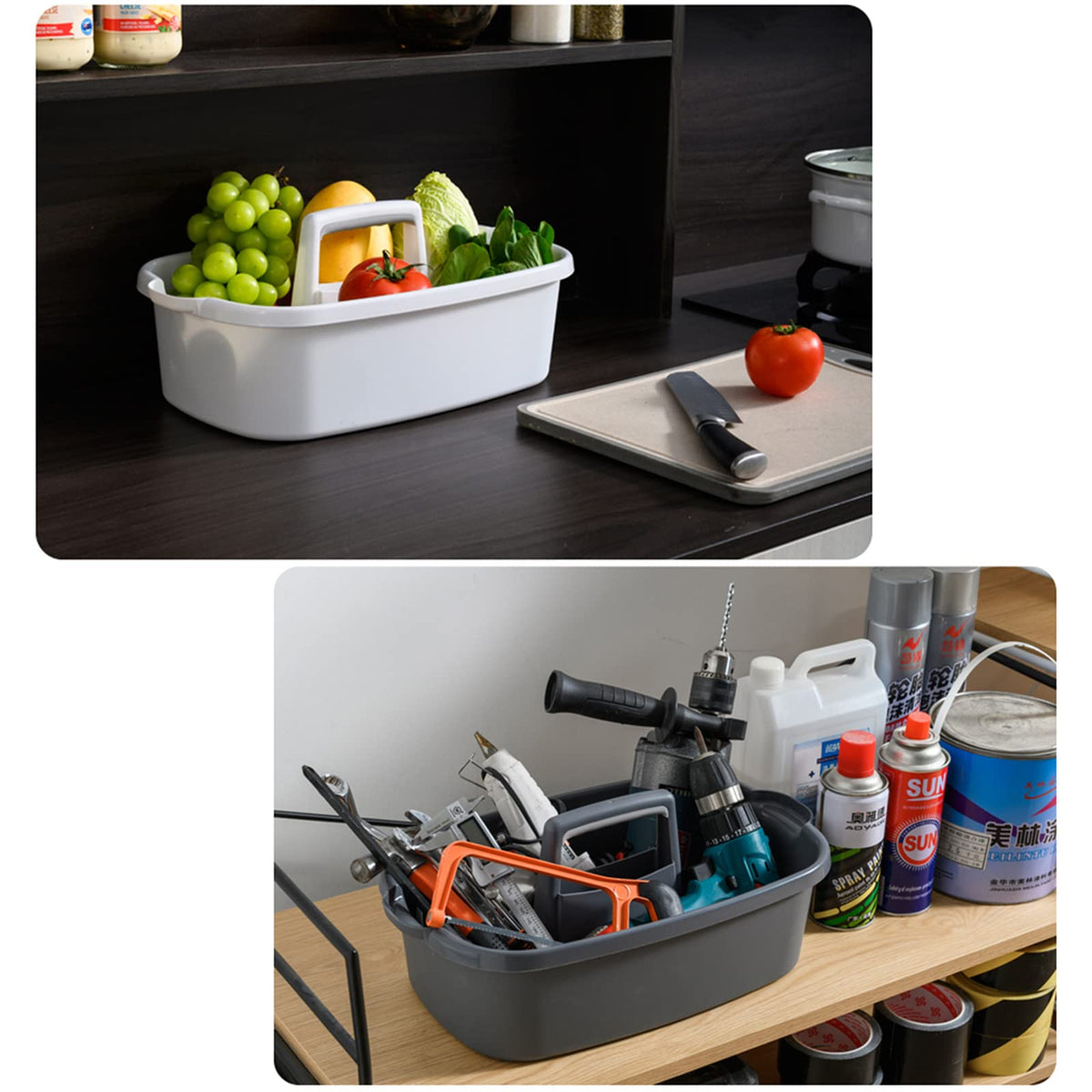 JiatuA Large Cleaning Caddy with Handle | Portable Storage Basket
