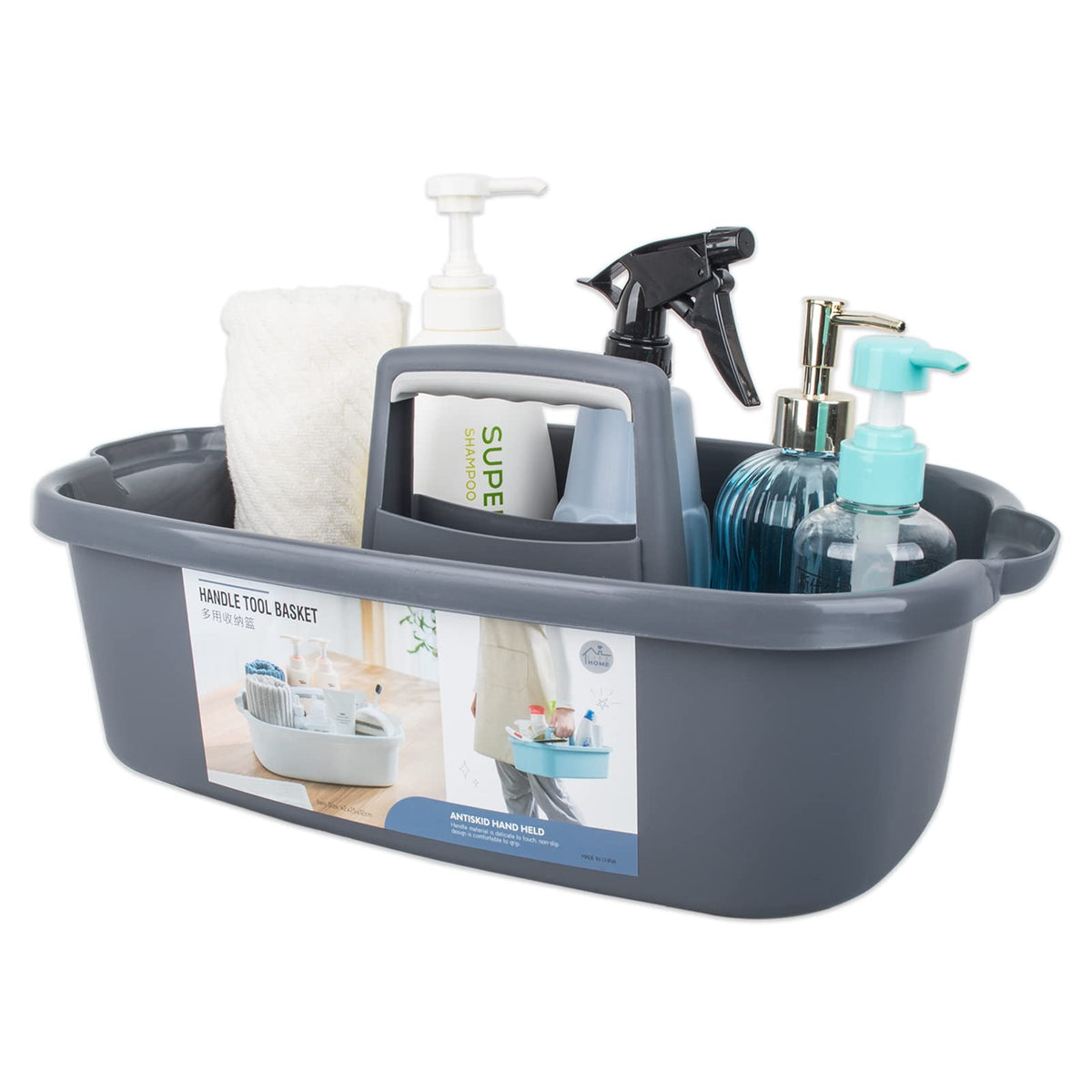JiatuA Large Cleaning Caddy with Handle | Portable Storage Basket