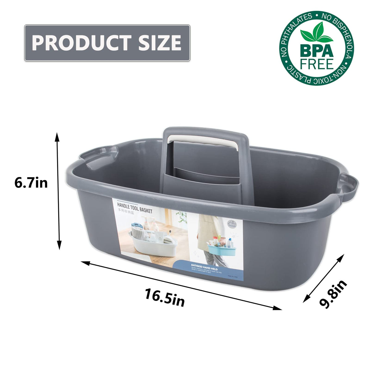JiatuA Large Cleaning Caddy with Handle | Portable Storage Basket