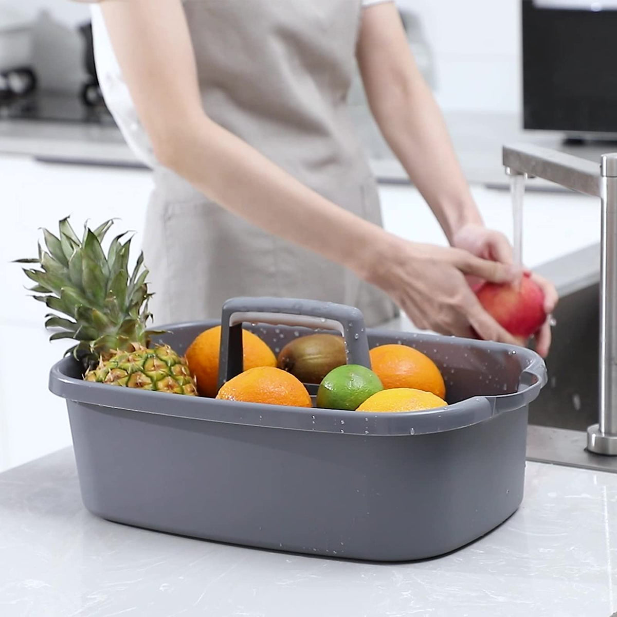 JiatuA Large Cleaning Caddy with Handle | Portable Storage Basket