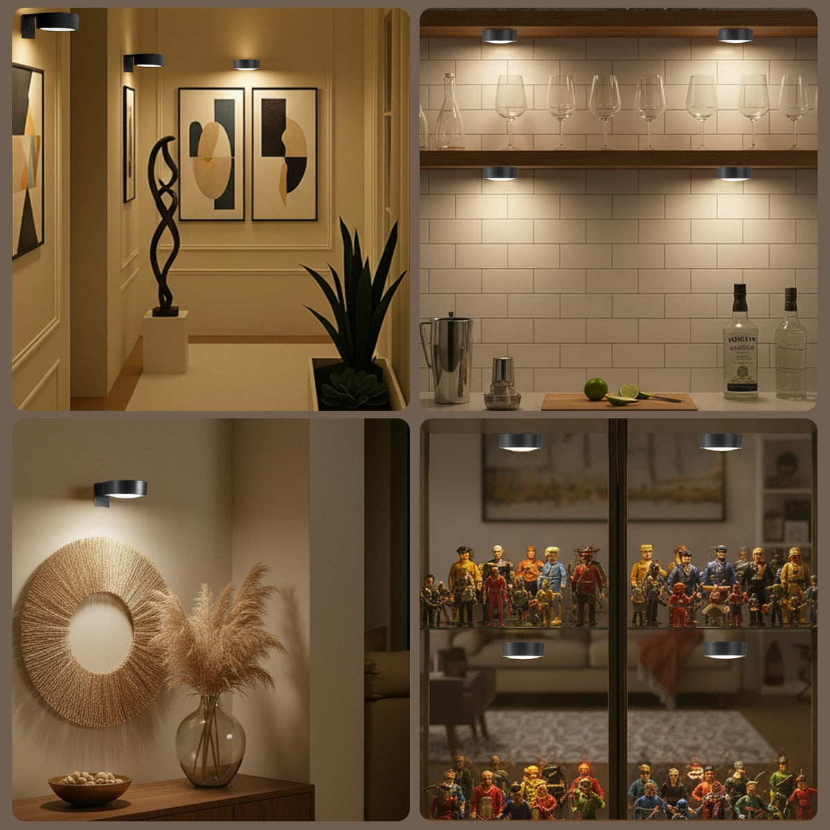 Kandicyar 3-Pack Picture Lights – Rechargeable LED Wall Lights with Remote, 3 CCT, Dimmable & Timer