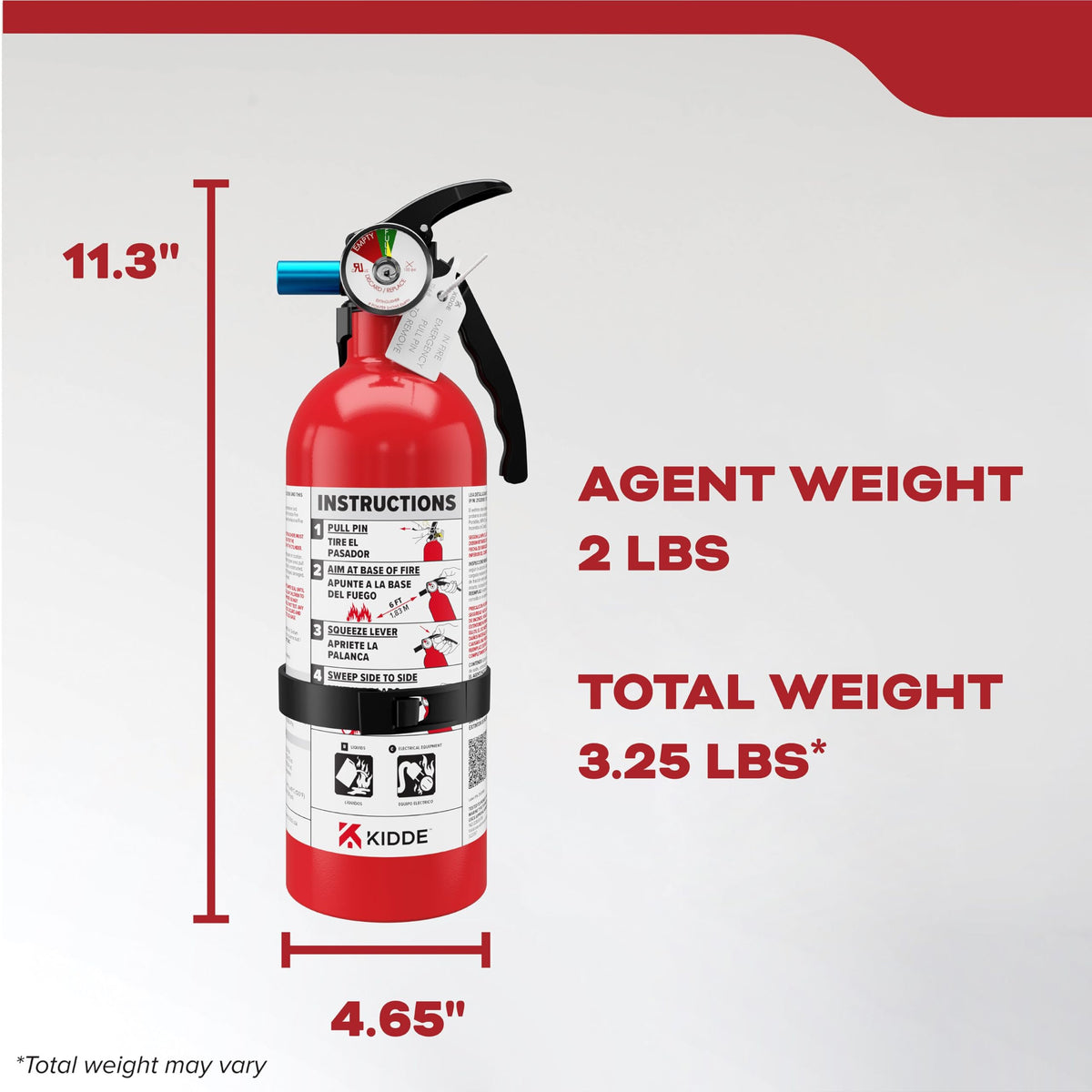 Kidde Basic Fire Extinguisher 5BC | Home & Office Safety, UL Listed